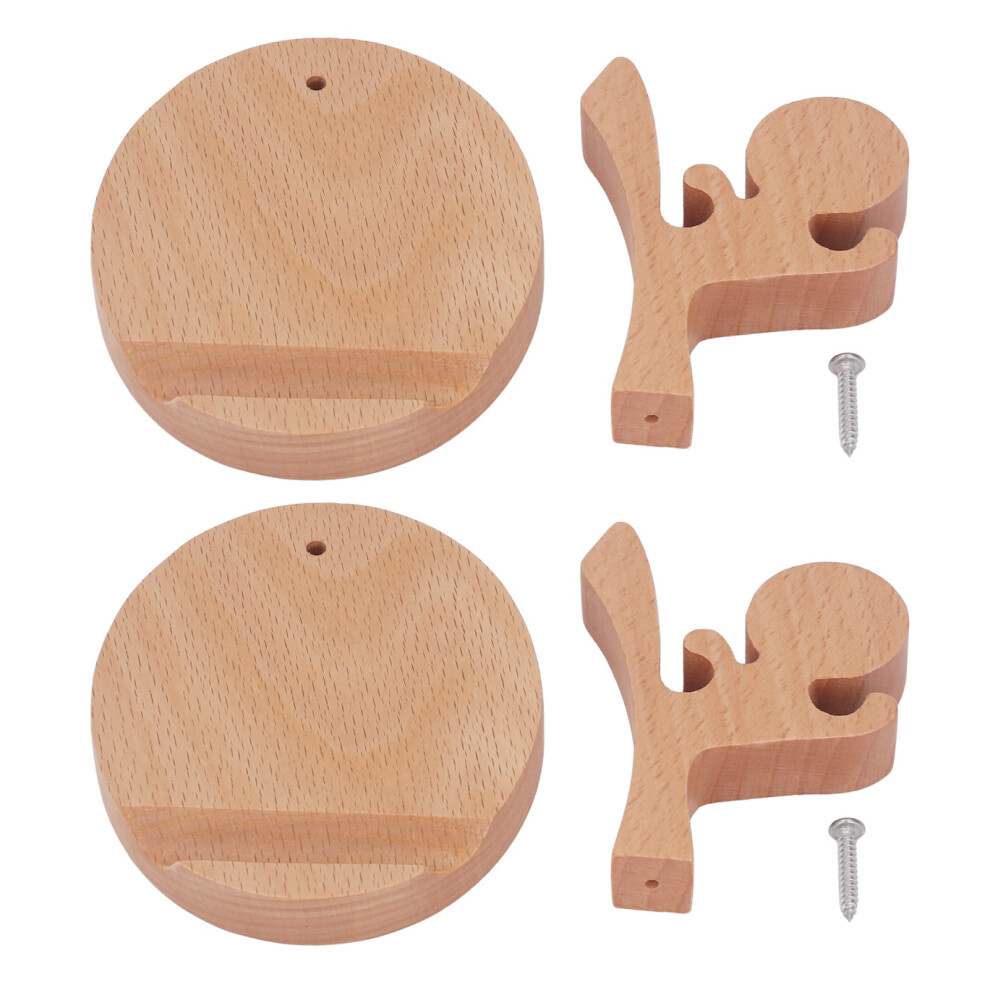 Beech Wood Phone Stand Compact Design Single Slot Wooden Desktop Holder Natural Aesthetic Sturdy Construction Hands Free Video Calls For Mobile Device 9399812959172