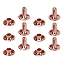 Fashion Lederpässe 300 Sets Roségold 6x8mm 7x8mm 8x8mm Doppelstift Metall