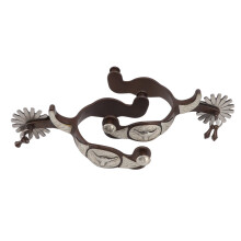 Vintage Style 2 PCS Cowboy Horse Spurs Outdoor Garden Saddlery with Cow Icon