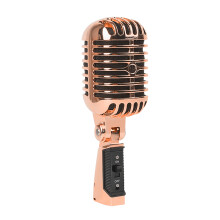 Microphone dynamique en métal, aspect métallique, avec-or rose