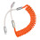 Datenkabel mit Metallfeder, dehnbares-Orangeweiß TypeC 1