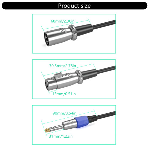 Câble de sortie Standard 6.35mm(6.5mm) à-5m Double tête mâle 1
