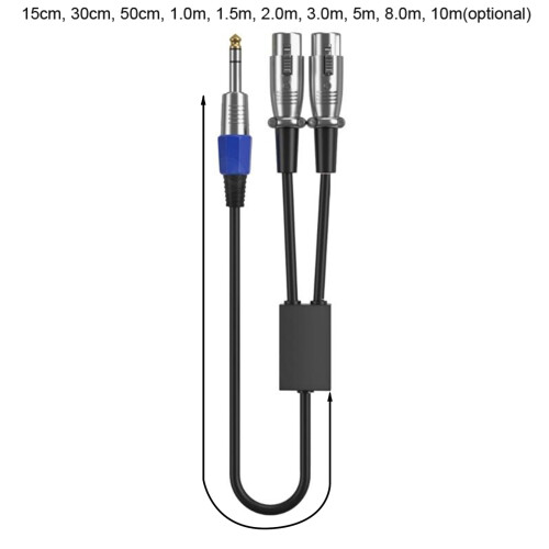 Câble de sortie Standard 6.35mm(6.5mm) à-5m Double tête mâle 2