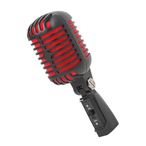 Microphone dynamique en métal, aspect métallique, avec-Noir