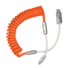 Datenkabel mit Federspirale, 120 W,-Orange-weißer USB