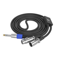 Séparateur en Y mâle 6.35mm 1/4 pouces,-15cm mâle et femelle