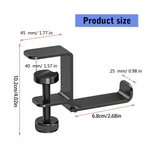 Support de casque pliable en aluminium, support de casque-Noir 1
