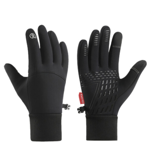 Winter warm gloves, touch screen enabled, windproof / waterproof 1 pair Black XL