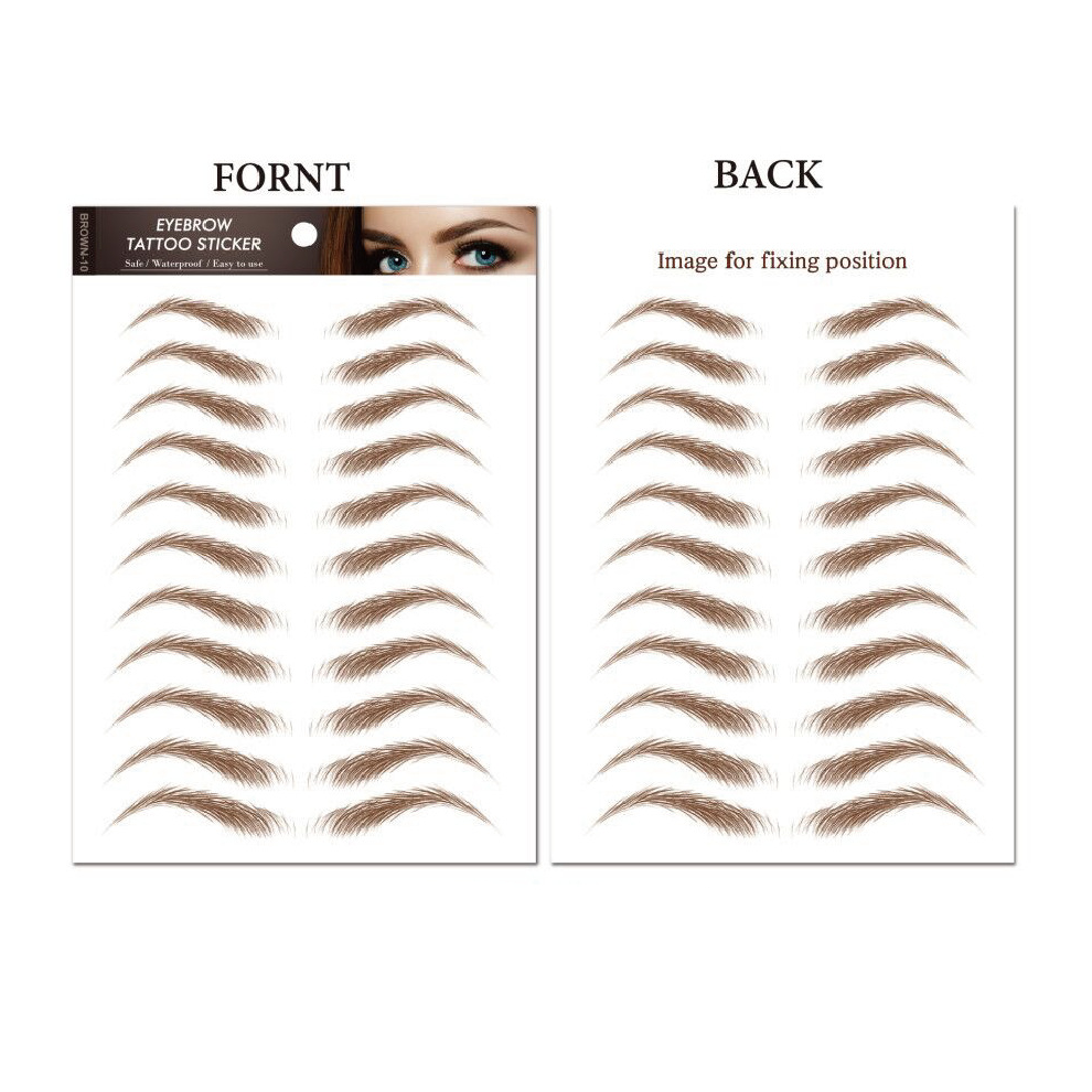 Inf Brown Eyebrow Tattoo Stickers 11 Pairs
