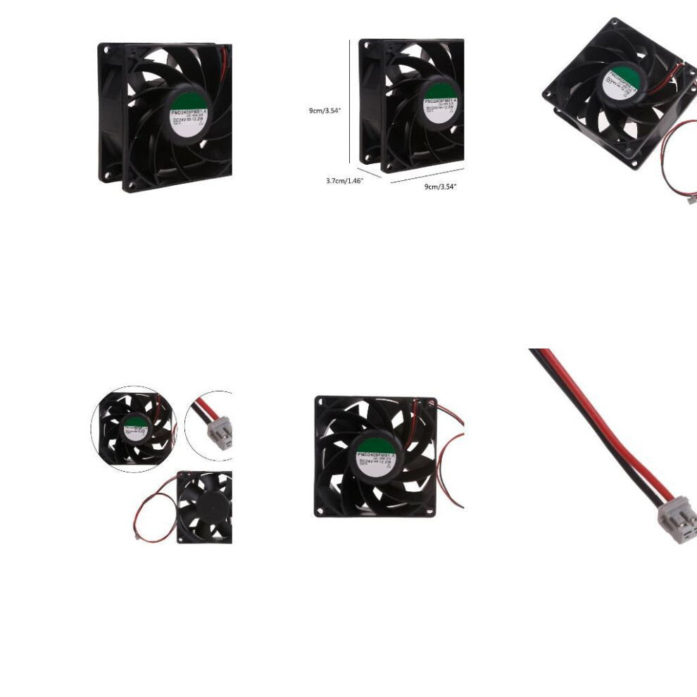 Pmd2409pmb1-A 9Cm Special Fan For Fanuc System 24V 12.2W 9037 2Pin 2-Wire Fan 6935161554373