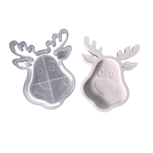 Christmas Decoration Silicone Mould Christmas Deer Snowflake Elk Tray Dish For Gypsum, Epoxy Soap Making DIY
