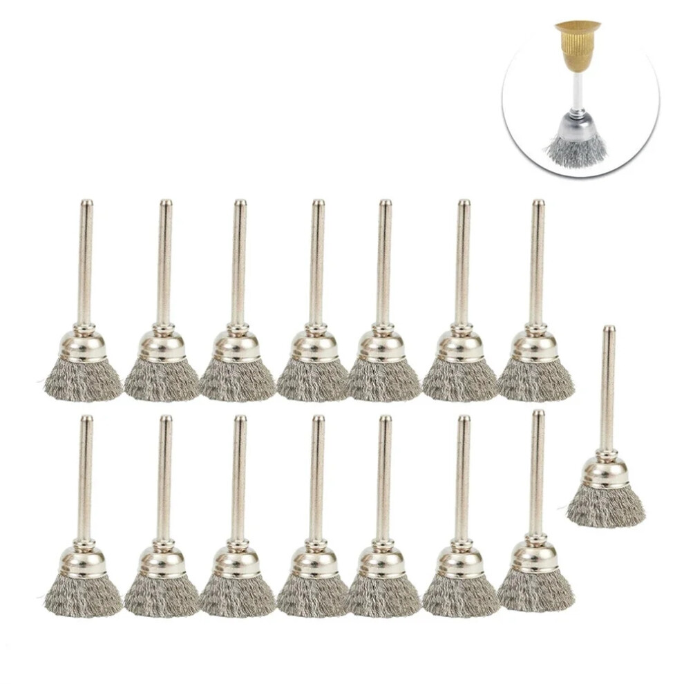 15Pcs Wire Brush Rotary Tool Stainless Steel Wire Cup Wheel Brushes For Drill Polishing Grinding Wheel Brush Accessories 6935161542004