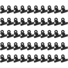 For 50 Piece Metal Hinge Clip, 22mm Black Bulldog Clip with Power Spring Metal Letter Clip Small Paper Clip Clip,