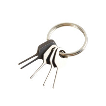 Anti-Lost Sim Card Removal Needle 5pcs Sim Card Pin 1 Ring Key Tool Phone Ejecting Pin SIM Card Tray Ejection Pin Keyring