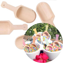 Large Wooden Handle Small Salt Shovel Teaspoon - Coffee Milk Powder Scoops Kids Birthday Party Supply