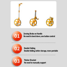 Messrad, doppelt faltbar, präzises 0-9999,9 m