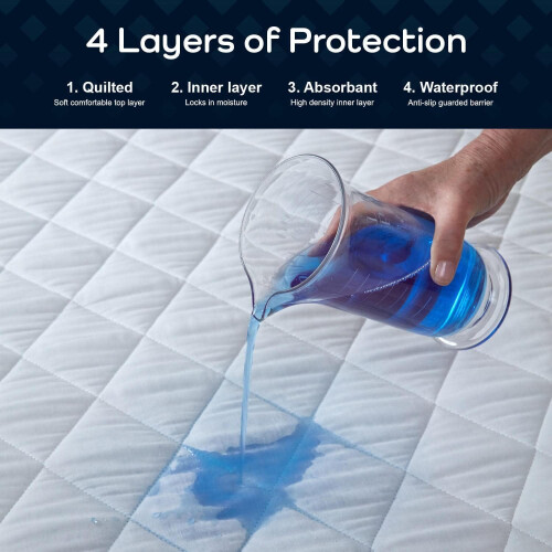 DWD Single White Non-Slip Bed Protector Waterproof 1