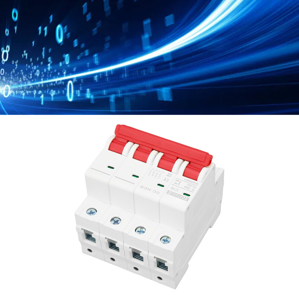 4 Pole 16A Dc Mini Breaker For Solar Pv System Din Rail Mount 6000A Dc1000v 8701381074629