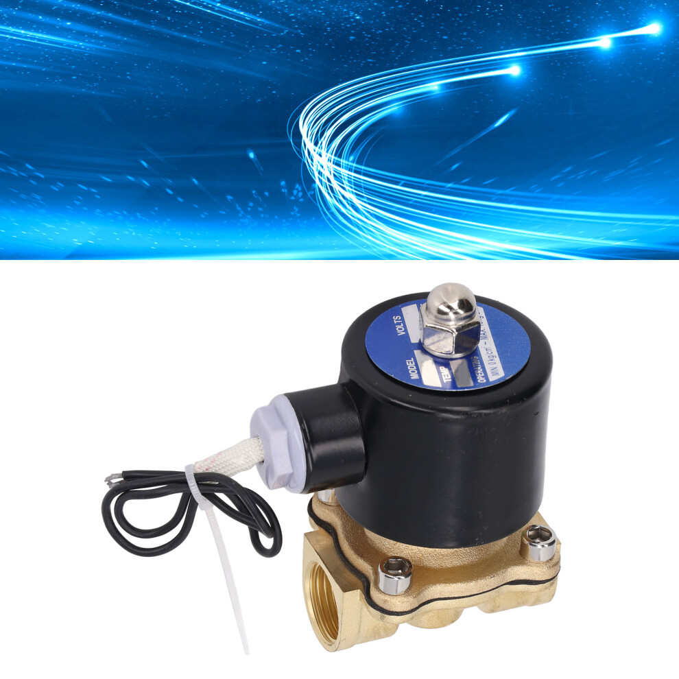 Brass 2W Normally Closed Solenoid Valve 1/2In Dc24v For Water Gas Oil 8421372477665