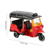 Alloy Tricycle Car Toy for Kids, Red, 8 x 4 x 5.5cm, Sliding Function