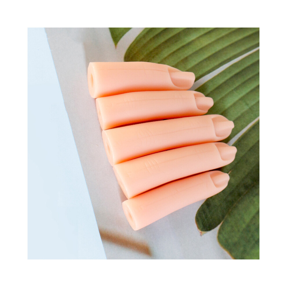 5PCS Silicone Nail Art Practice Fingers, Portable Display & Training