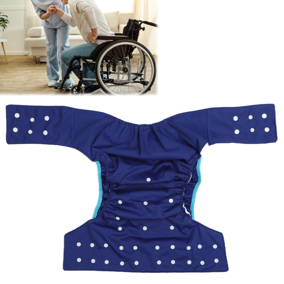 Blue Reusable Adult Cloth Diaper For Elderly Incontinence, Tpu Waterproof