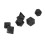 14PCS Black Plastic Polyhedral Dice Set for Board & Puzzle Games 4