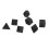 14PCS Black Plastic Polyhedral Dice Set for Board & Puzzle Games 5