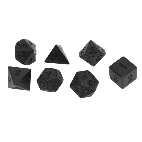 14PCS Black Plastic Polyhedral Dice Set for Board & Puzzle Games 1