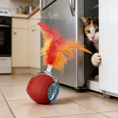 Sphère de jouet de chat automatique de divertissement-Jaune 2