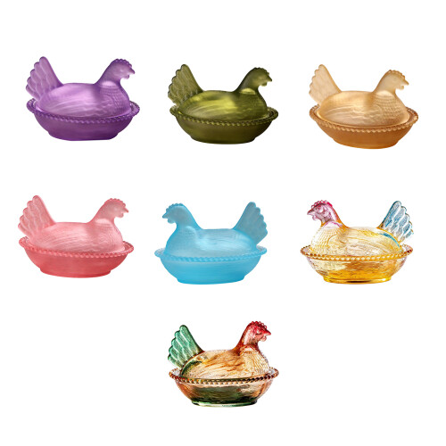 Candy Jar with Lid Hen on Nest Candy Dish,Candy Cookie-Amber 1