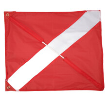 Scuba Diving Warning Flag With Removable Stiffening Pole, Durable Nylon Fabric For Clear Underwater Visibility, Easy To Use And Store For Various Wate