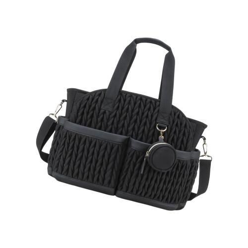 Practical Polyester Shoulder Storage Bag Water Resistant-Black