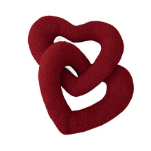 Romantics Heart Knots Cushion Furry Pillow Wedding Parties-Red