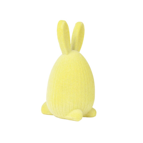 Easter Flocking Bunnies Decors Moss Bunnies Statue-Yellow