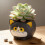 Decorative Black Cats Shape Pot Resin Small Planter Vase For 3