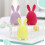Easter Bunnies Figurines Moss Rabbit Statues Moderns-dark pink1 7