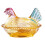 Glass Crystal Hen-Shape Candy Dishes Creative Chicken-Amber 1