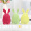 Moss Rabbit Figurines Spring Rabbit Statues Animal-Light Green 5