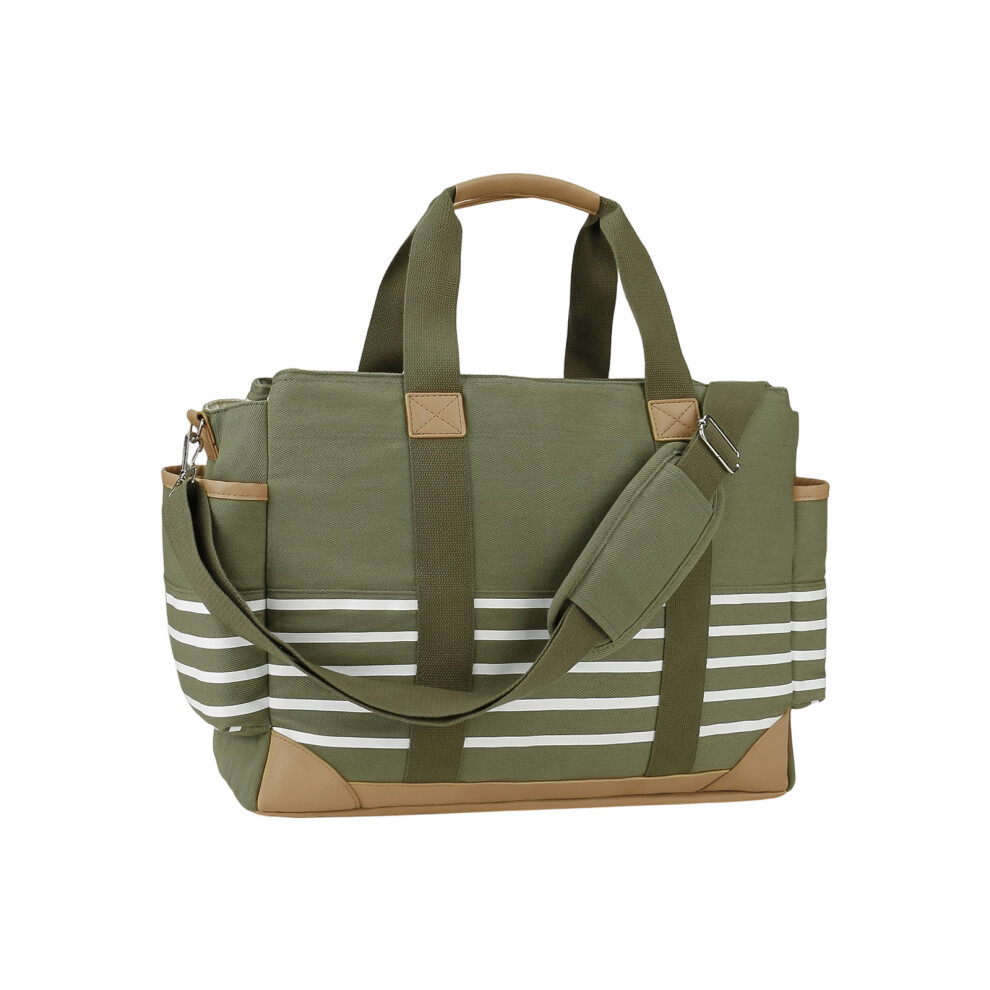 Spacious Canvas Storage Bag Hook Attachment For Stroller- Green