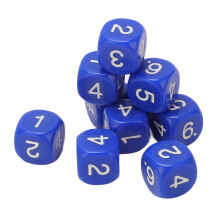 Jeu de 20 dés en plastique bleus durables – Idéal pour les jeux et l'enseignement