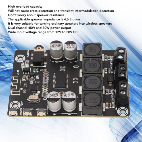 Scheda Amplificatore Digitale Bluetooth da 45W a 12V-28V a Due Canali 2