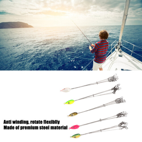 5 Stück Stahl-Umbrella-Fischerei-Rigs 18 cm, 5 Arme Köderangelgerät 2