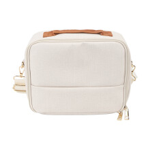 Grande borsa beige per fotocamere DSLR con schiuma imbottita e tracolle
