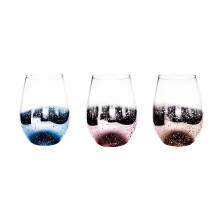 Stemless Wine Glasses, Crystal Glass with Lead-Free Composition, Easy Care & Dishwasher Safe, 19 Ounces (570 Ml), for Hot Water Milk White Wine & More
