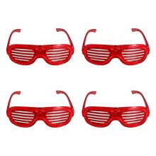 Set van 4 draagbare, kleurveranderende LED-feestbrillen met-Rood