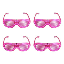 Pakket van 4 plastic LED-brilaccessoire met flitsmodi-roze rood