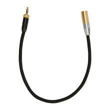 Stereokabel (3,5-mm-TRS auf Mini-XLR-Stecker, vergoldet), PVC-Gehäuse, Ersatzfernbedienung, geräuschloser Klang, reaktionsschnelle Tasten,