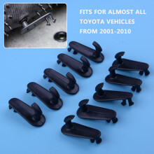 DWCX 10pcs Autobodenmatte Befestigungsklammern Haken Halterung Halter Plastik Schwarz Passform für Toyota 4 Runner Camry RAV4