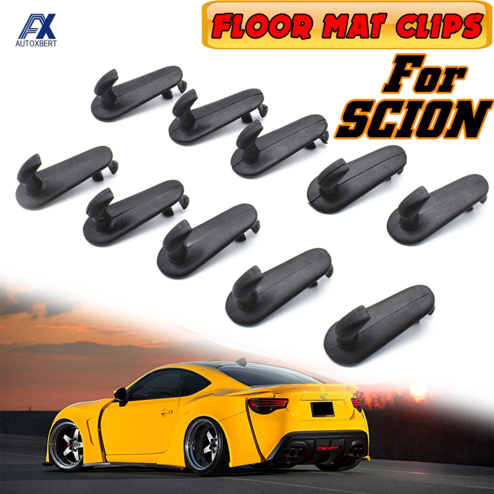 10Pcs Car Floor Mat Clips For Scion Fr-S Tc Xa Xb Xd Chr Carpet Holders Fixing Clamps Hooks Retainer Retention Cargo Fastener 6935161450057